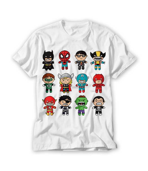 Camiseta Infantil Mascotes Super Heróis
