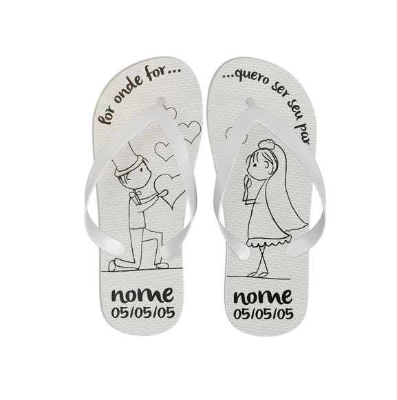 Chinelo Personalizado Casamento