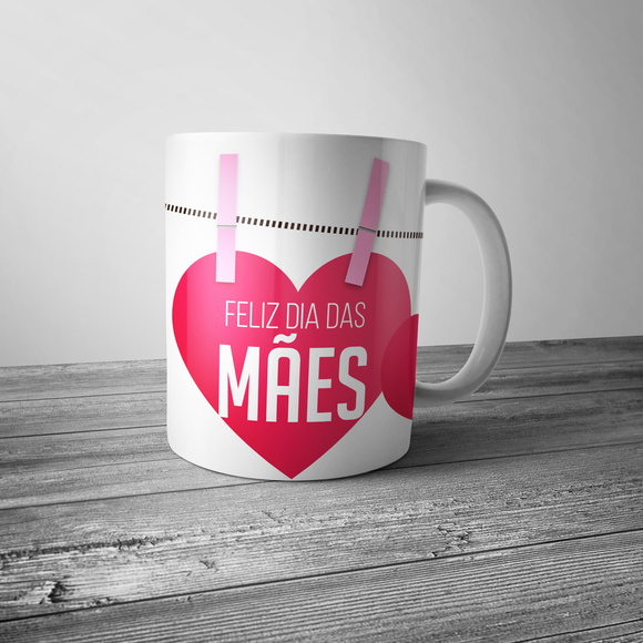 Caneca Porcelana Feliz Dia das Mães