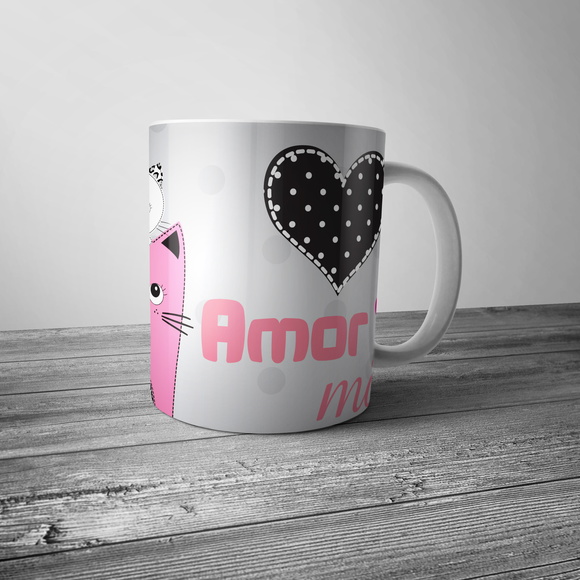 Caneca Porcelana Amor Mãe -Dia das Mães