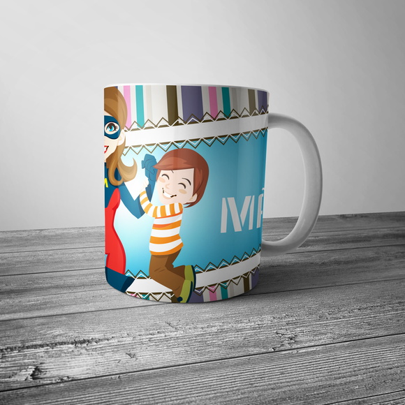Caneca Porcelana Super Mãe-Dia das Mães