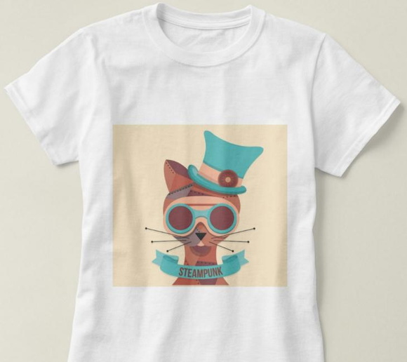 Camiseta Feminina Gato de óculos
