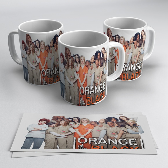 Caneca Porcelana Série Orange Black