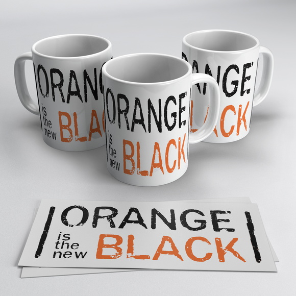 Caneca Porcelana Série Orange Black