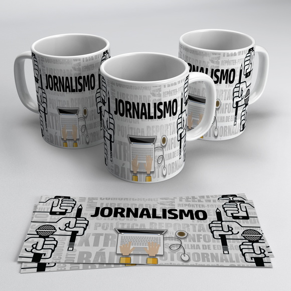 Caneca Porcelana Profissões - Jornalismo