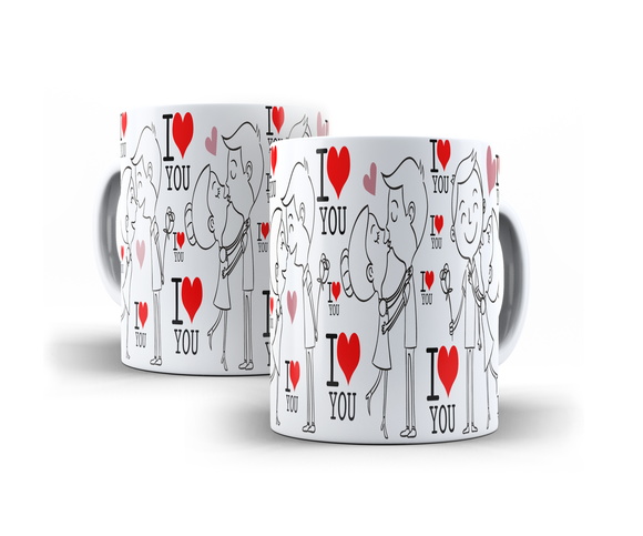 Caneca Porcelana Namorados