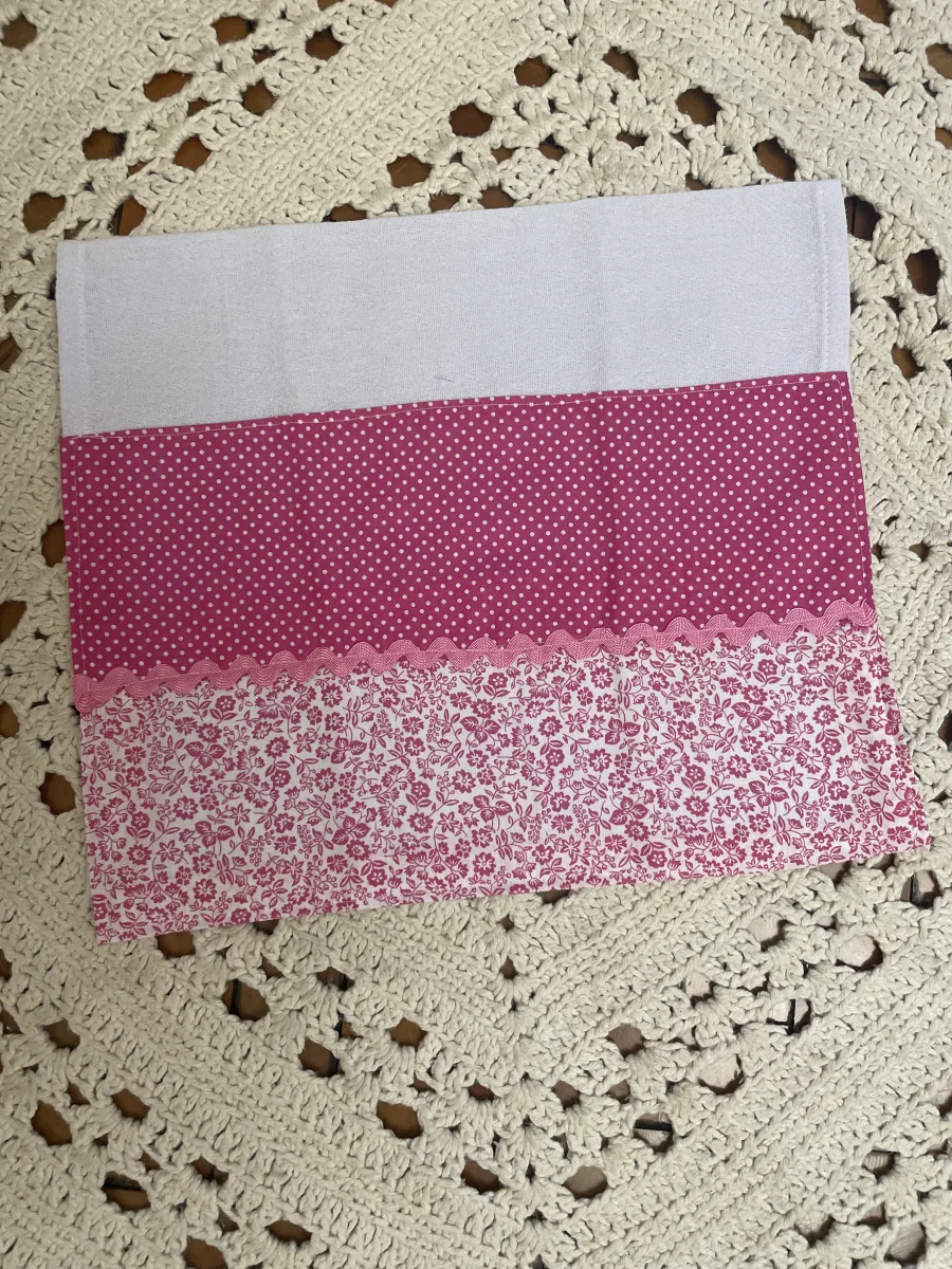 Kit pano de prato coração floral - Imagem 3