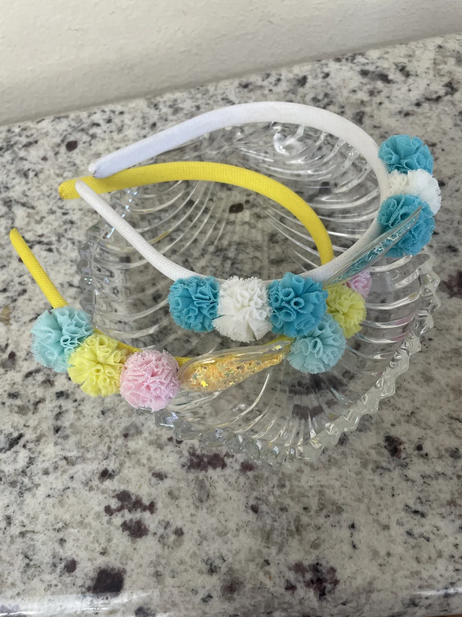 Kit tiara infantil pom pom - Imagem 3