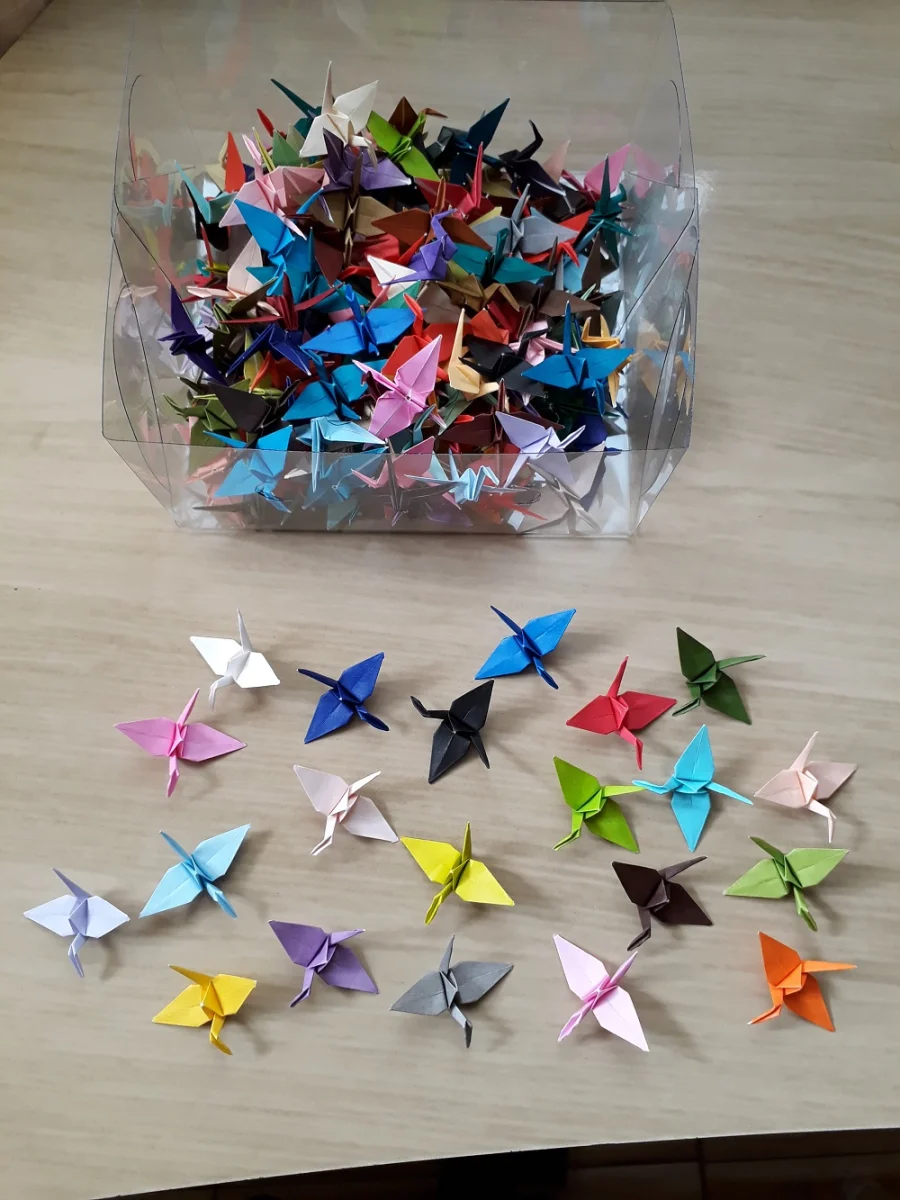 Mini Tsurus Coloridos Kit com 200 Unidades - Origami