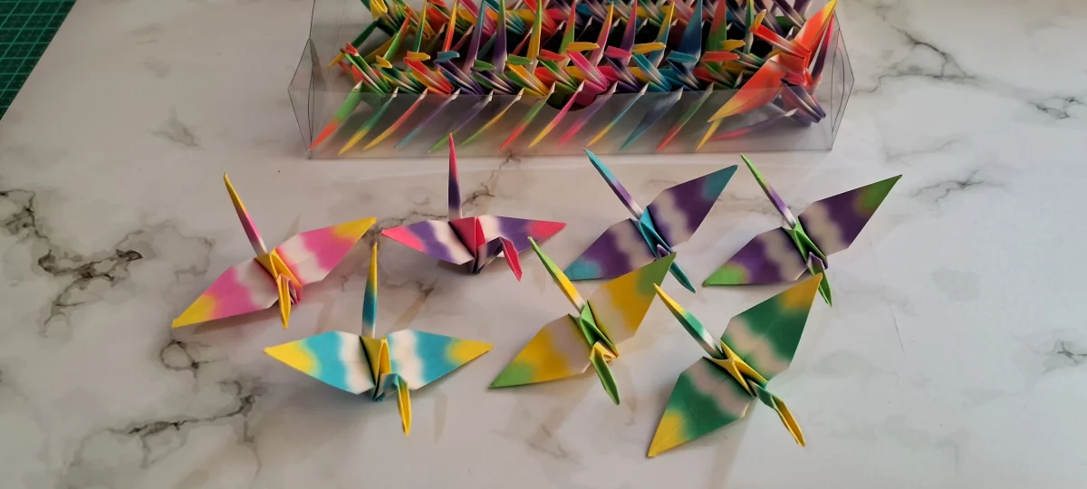 Tsurus Médios Estampados Diversos -45 un - Origami - Imagem 2