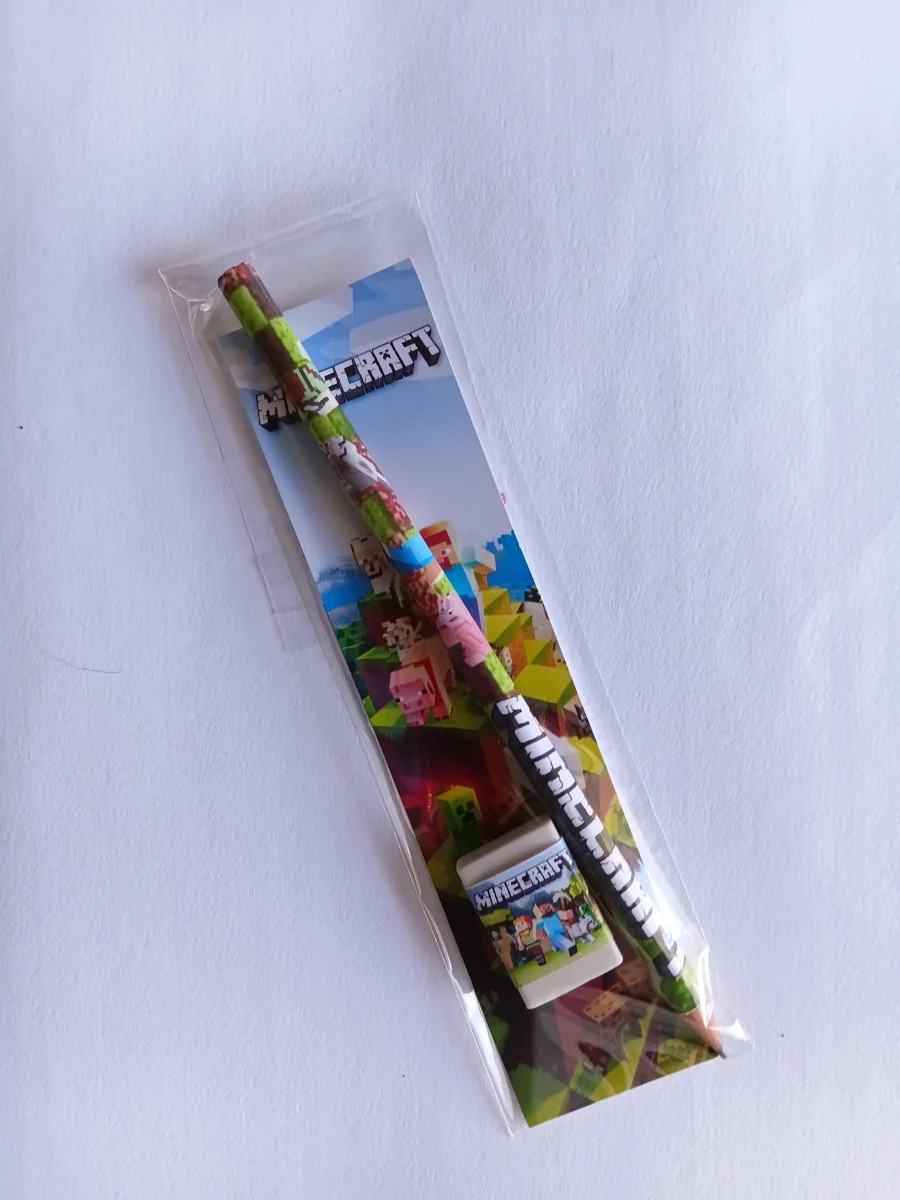Kit lápis e borracha minecraft lembrancinha festa infantil - Imagem 2