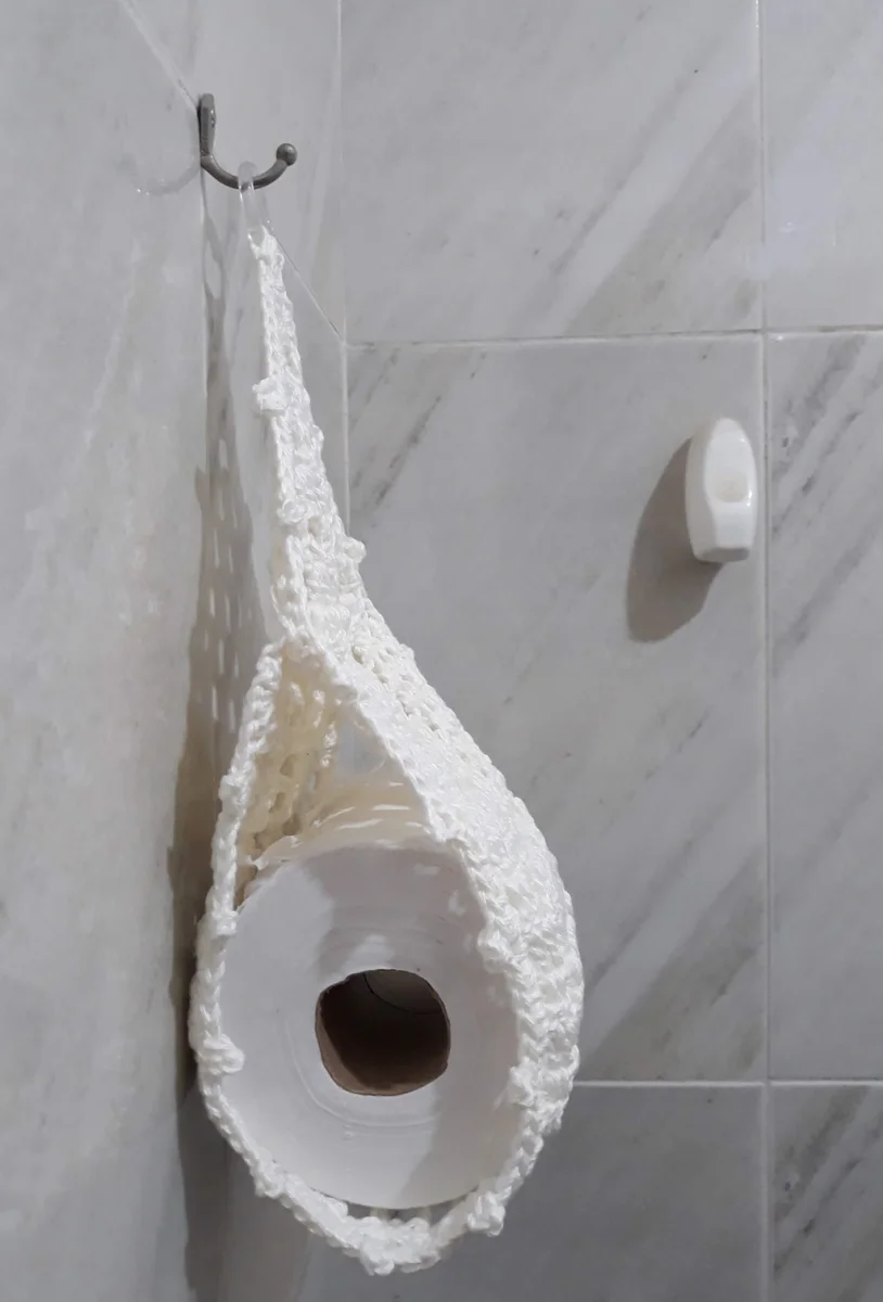 Porta Papel Higiênico Crochê Básico - 1 Rolo de Papel - Imagem 2