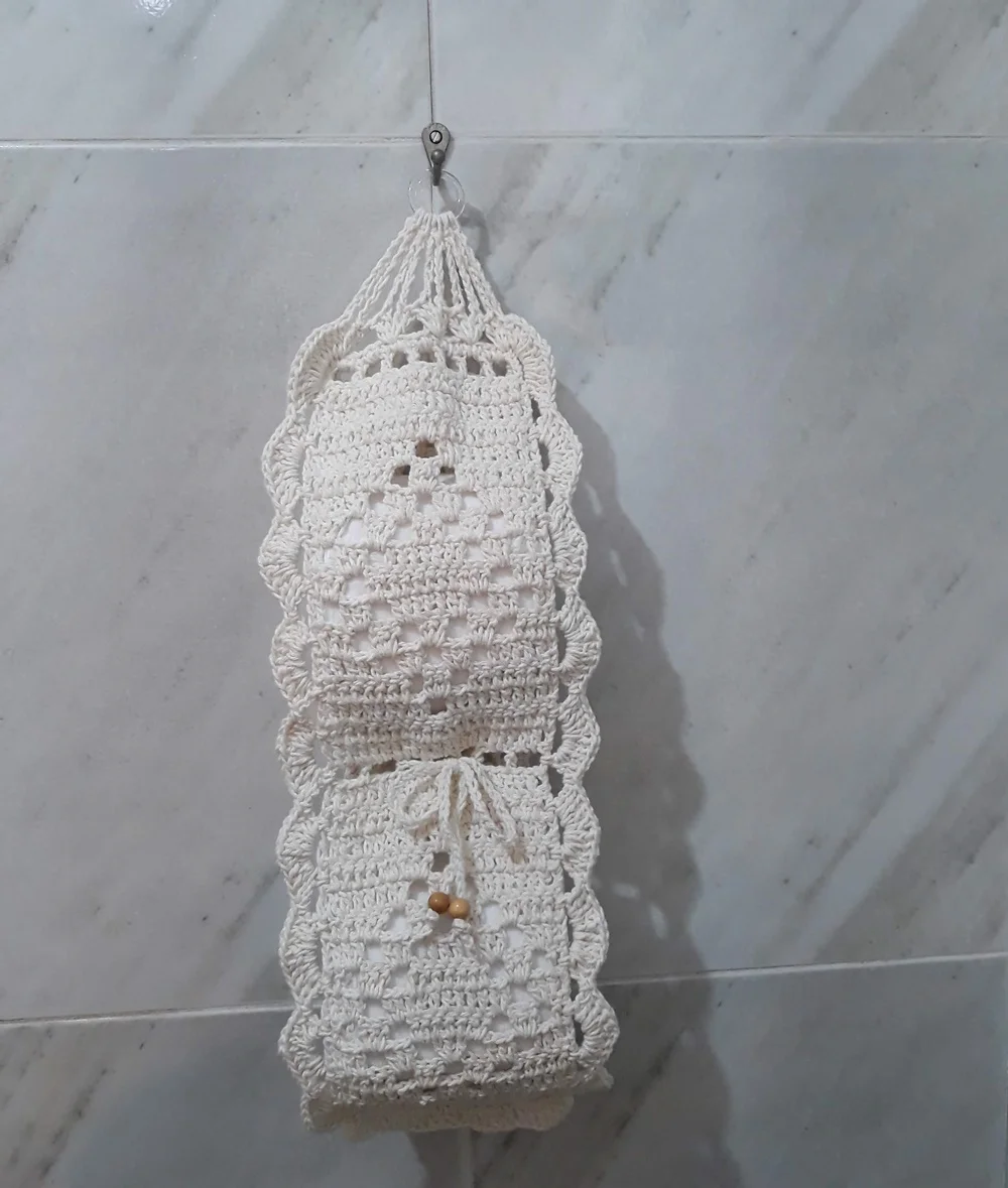 Porta Papel Higiênico Básico Av02 Crochê - 2 Rolos de Papel