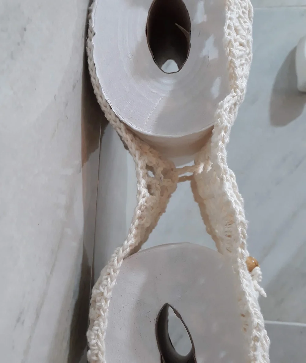 Porta Papel Higiênico Básico Av02 Crochê - 2 Rolos de Papel - Imagem 4