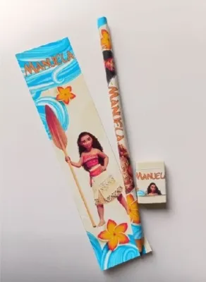 Kit lápis e borracha Moana lembrancinha festa infantil