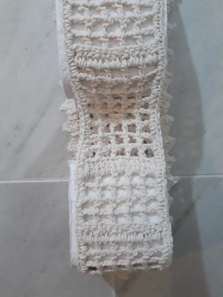 Porta Papel Higiênico em Crochê Flor Gomos - 2 Rolos - Imagem 5