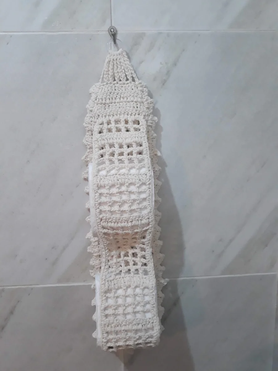 Porta Papel Higiênico em Crochê Flor Gomos - 2 Rolos - Imagem 4