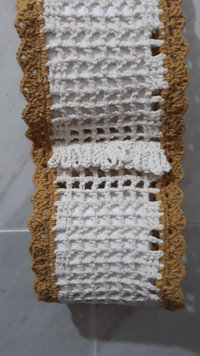 Porta Papel Higiênico Crochê Franjas - 2 Rolos - Imagem 6