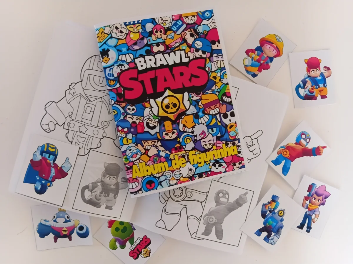 Albinho com adesivos brawl stars lembrancinha festa infantil - Imagem 1