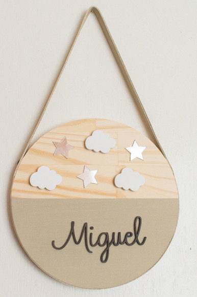 Enfeite Porta Maternidade Personalizado Menino Céu