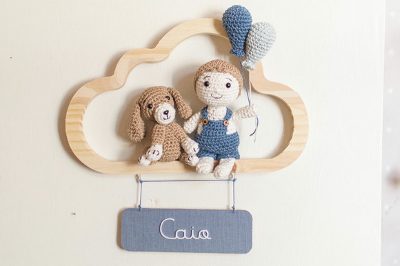 Porta Maternidade Cachorrinho Amigurumi