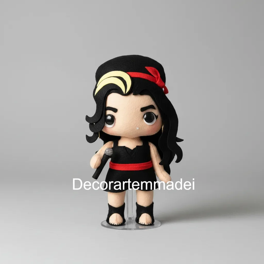 Amy Winehouse Boneca Decoração Feltro - Imagem 4