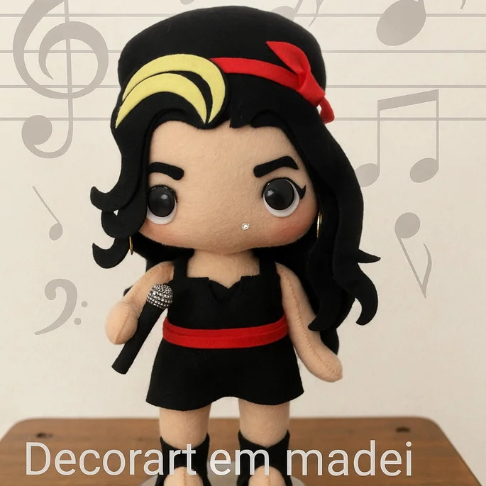 Amy Winehouse Boneca Decoração Feltro