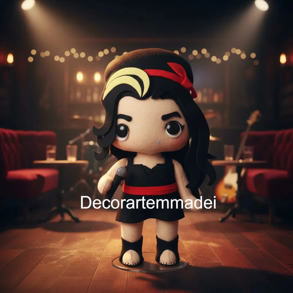 Amy Winehouse Boneca Decoração Feltro - Imagem 3