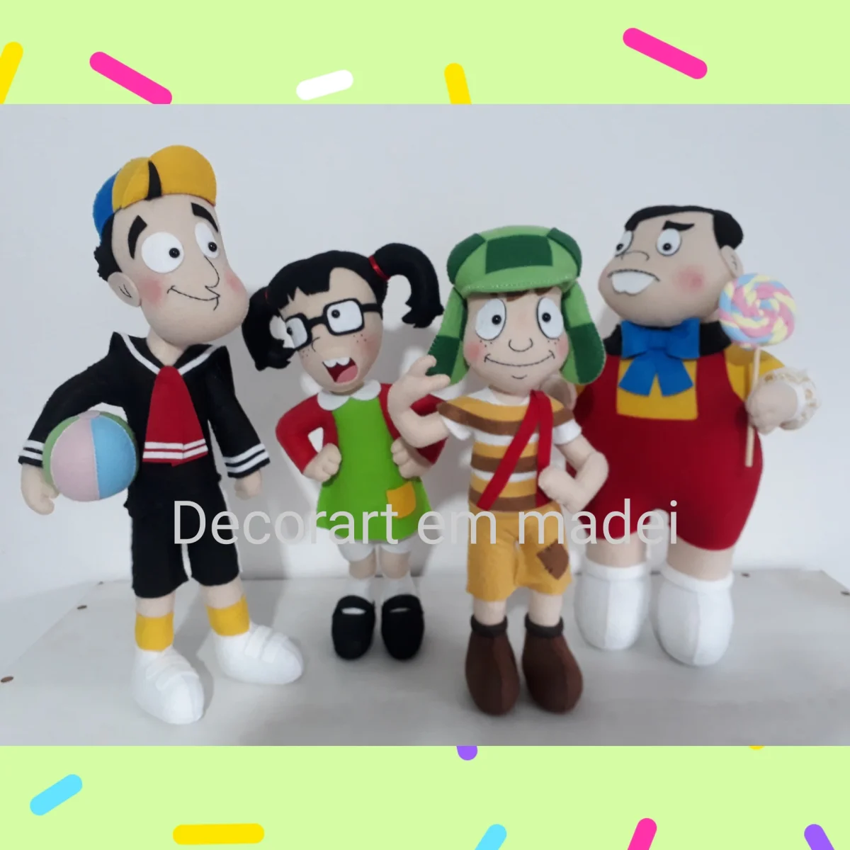 Kit Turma do Chaves Bonecos Decoração em Feltro - Imagem 1