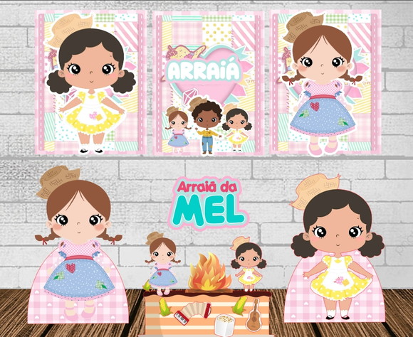 Mini Kit Só Um Bolinho Arraiá Menina Rosa Bebe