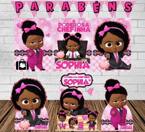 Kit Só Um Bolinho Poderosa Chefinha Negra (cabelo Afro)