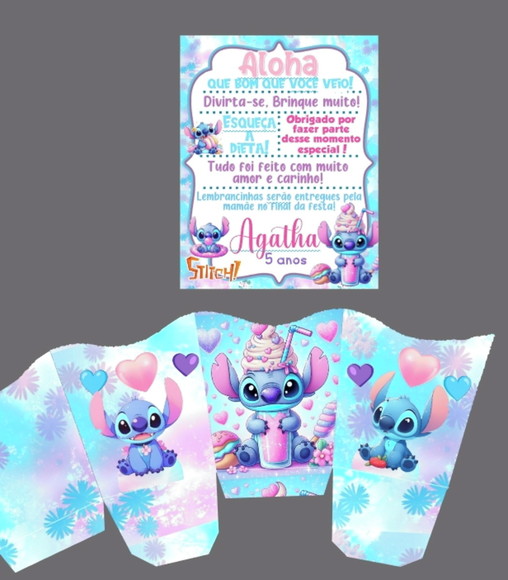 Centro de Mesa Recado Stich Candy