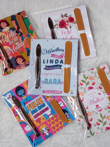 Kit Lixa Pinça Personalizada Dia das Mulheres Mães Brinde