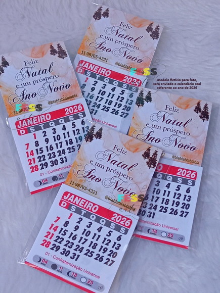 Mini Calendário Folhinha Imã Geladeira Personalizada 2026 - Imagem 5