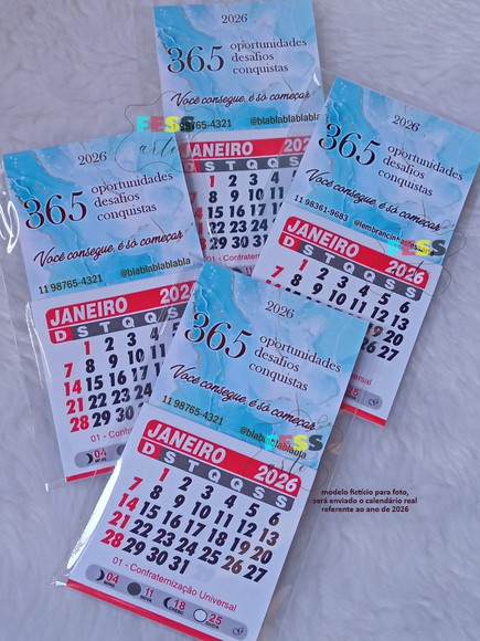 Mini Calendário Folhinha Imã Geladeira Personalizada 2026 - Imagem 4
