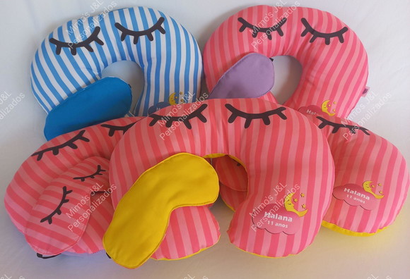 Kit Almofada de Pescoço com Tapa Olho Personalizados - Imagem 3