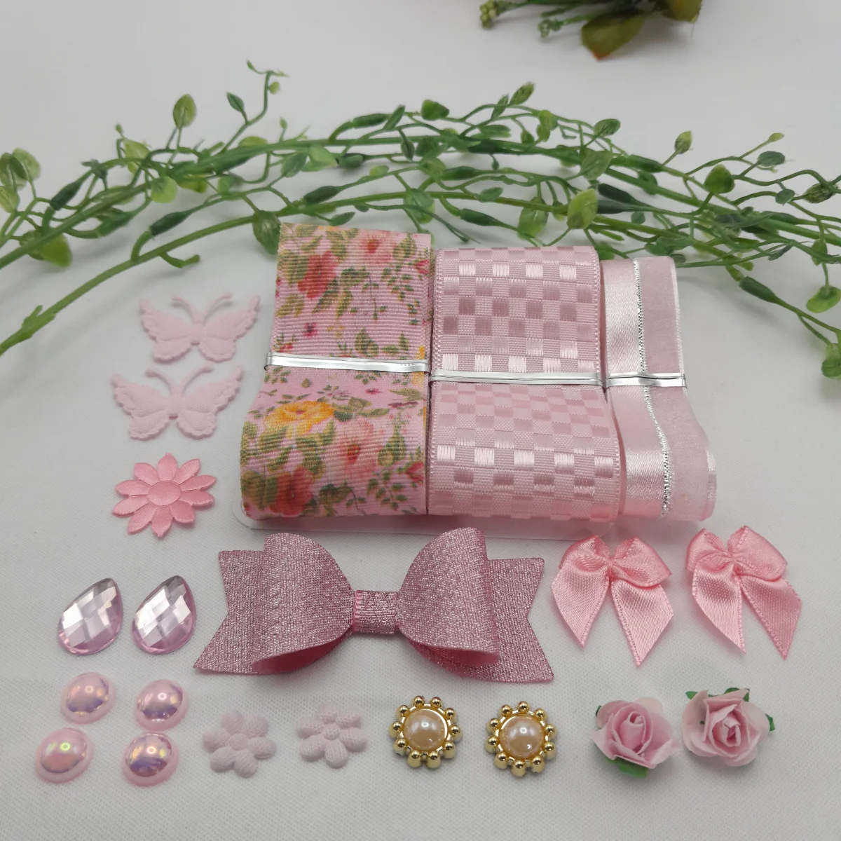 Cartela Única Aviamentos Coordenados Rosa - Kit Fracionado Scrapbook e Artesanato - Imagem 5