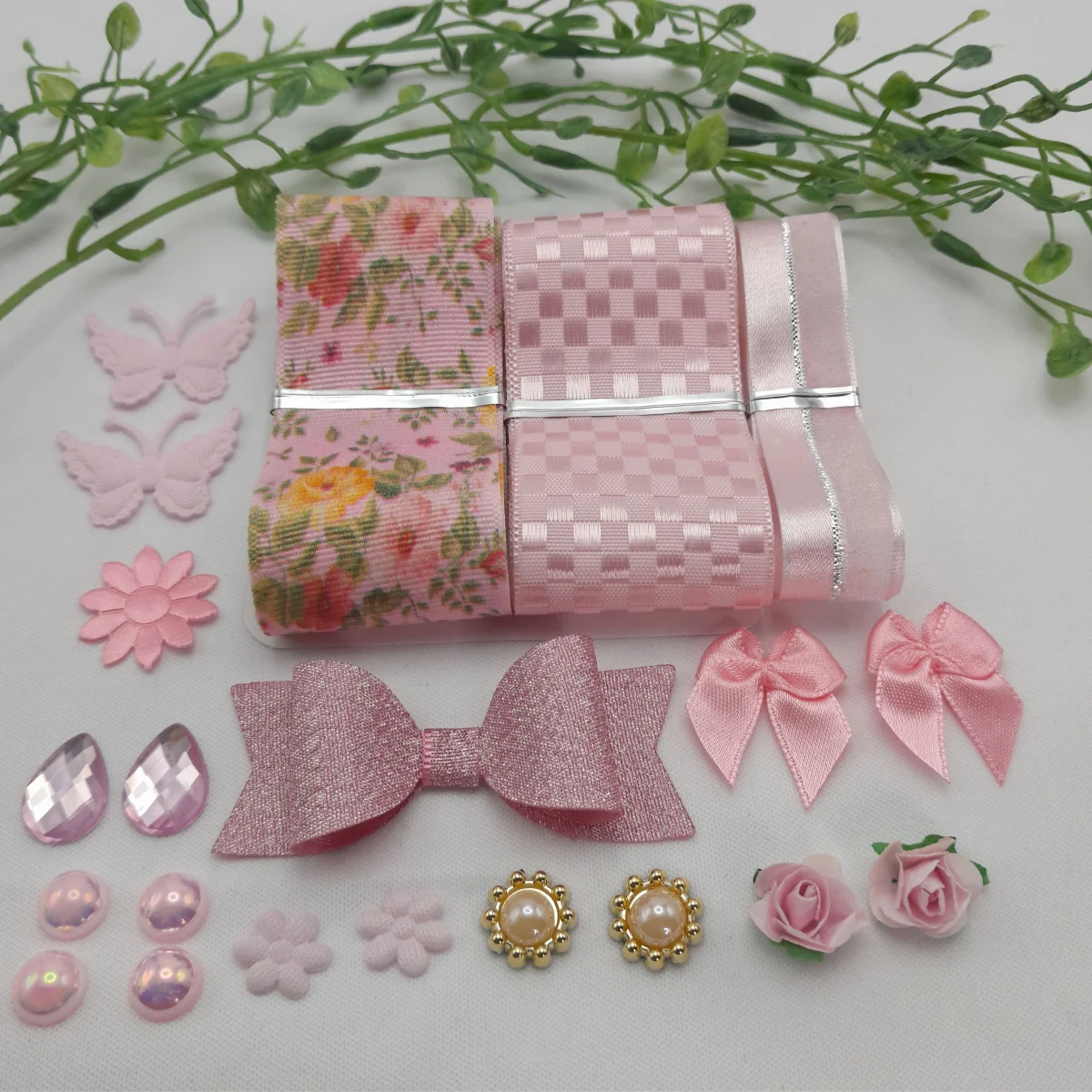 Cartela Única Aviamentos Coordenados Rosa - Kit Fracionado Scrapbook e Artesanato - Imagem 4
