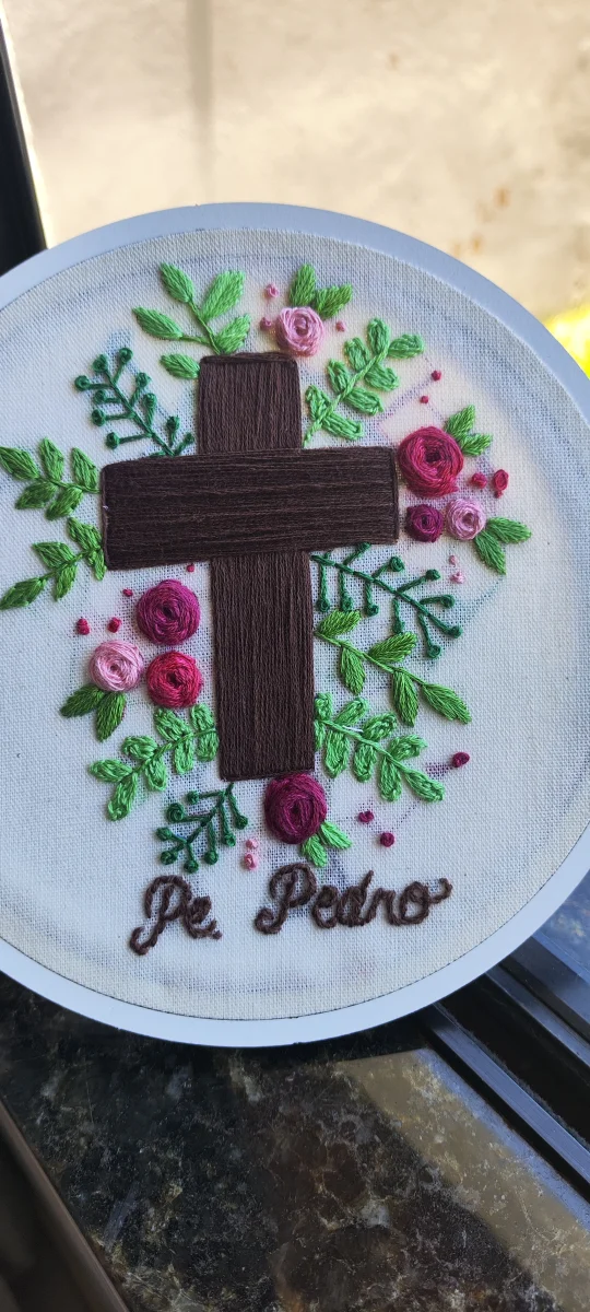 Bastidor sacro cruz com floral - Personalizado - Imagem 4