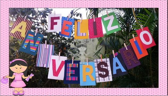 Bandeirola Feliz Aniversário (eva)