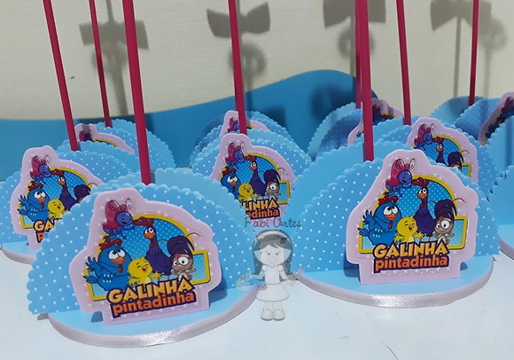 Galinha Pintadinha Centro de Mesa Candy Colors 6 Unid - Imagem 3