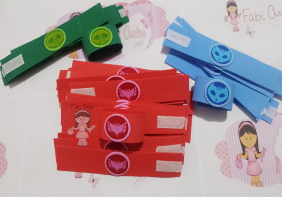 Kit 35 Máscaras e 35 Bracelete em Eva Imagem Impressa Pj - Imagem 3