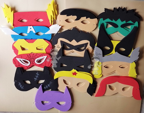 Máscaras Super Heróis 12 Unidades