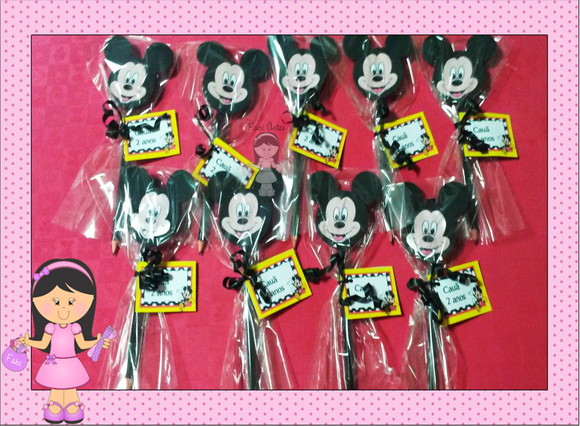 Mickey e Minnie 40 Ponteiras Lápis e Tag