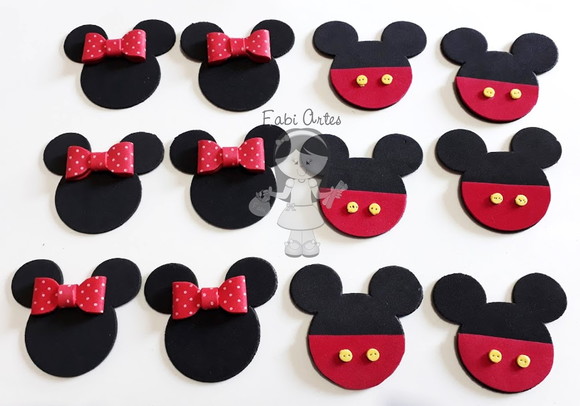 Mickey e Minnie Apliques Carinha