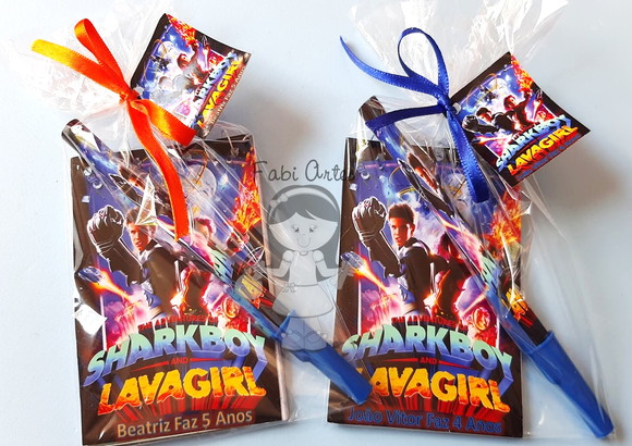 Sharkboy e Lavagirl Kit Bloquinho com Caneta