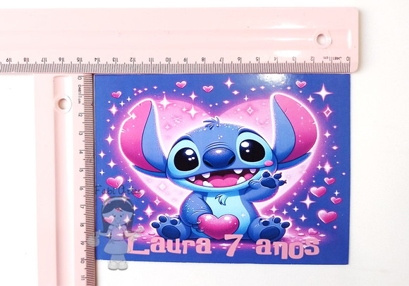 Stitch Adesivo Personalizado para Baldinho ou Sacola 14x10 - Imagem 2