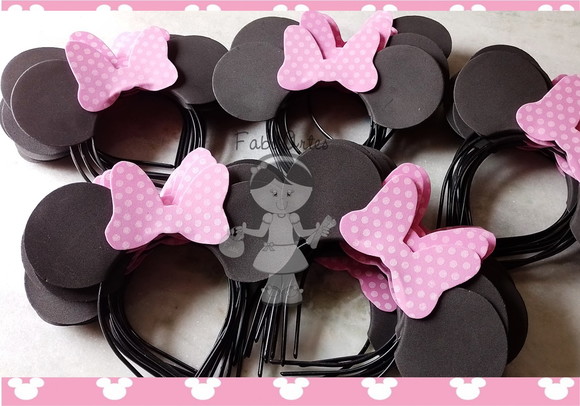 Tiaras da Minnie Rosa 30 Unidades