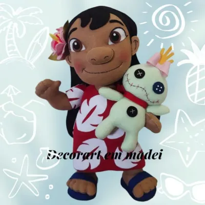 Lilo Boneca Decoração em Feltro festa
