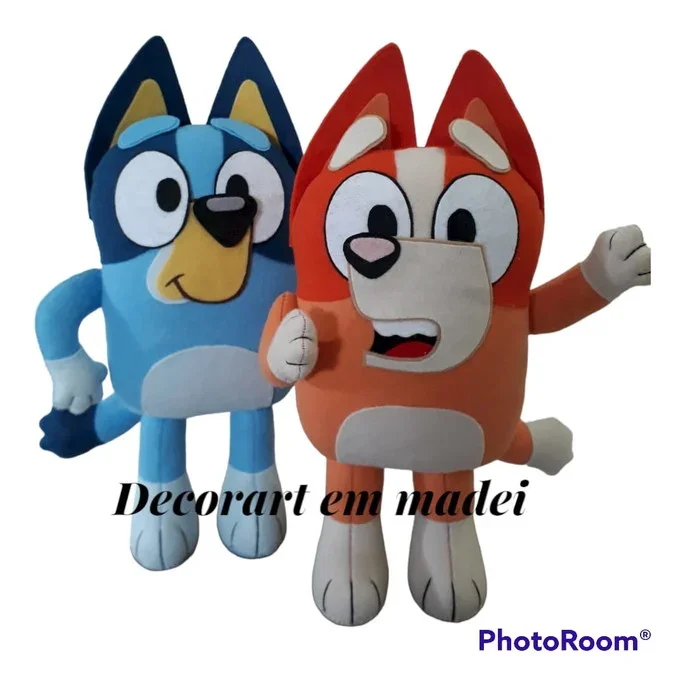 Bluey e Bingo Bonecos Decoração em Feltro - Imagem 2